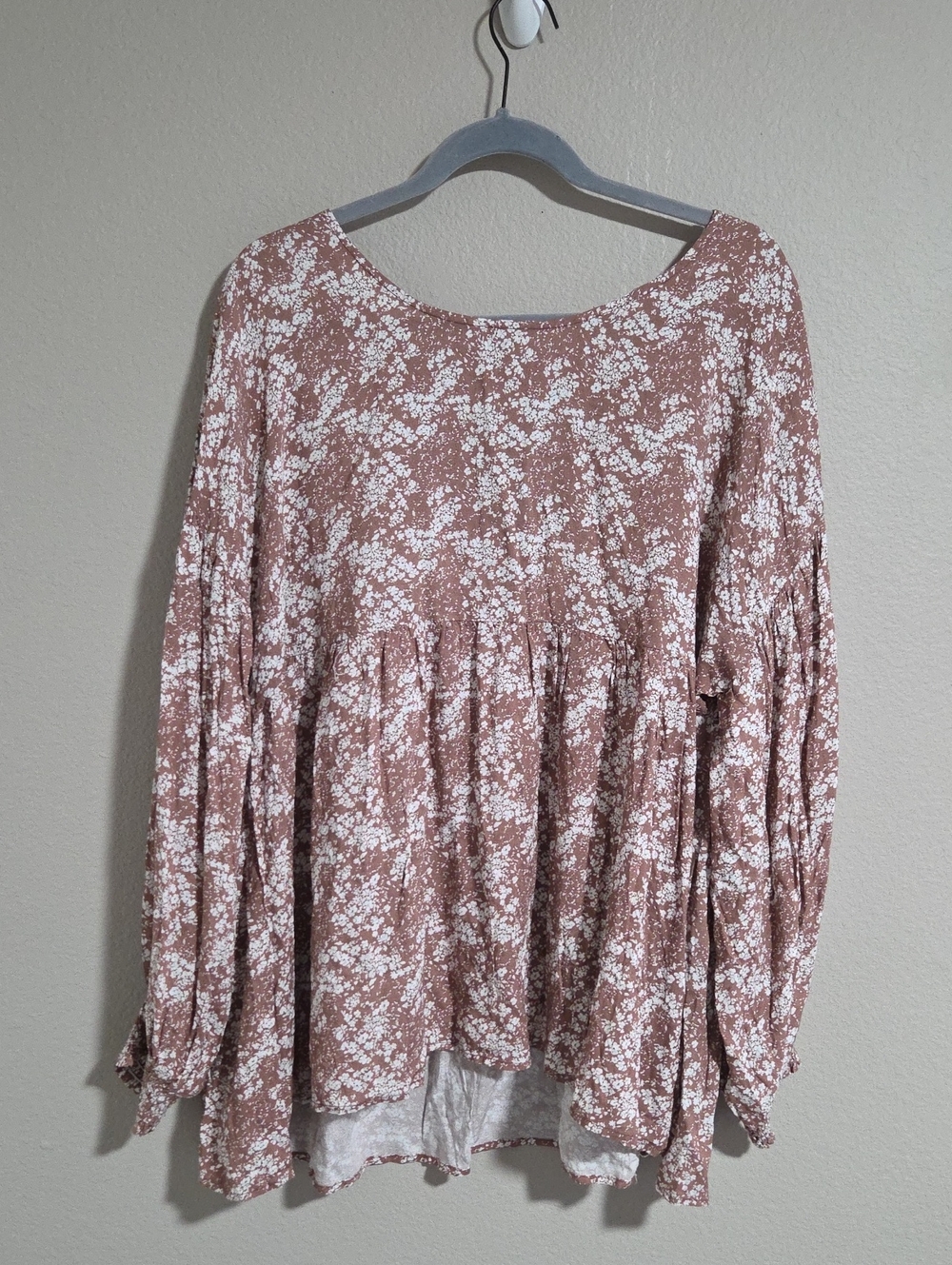 GiGio Plus Boho Floral Babydoll Tunic Top NWOT XL